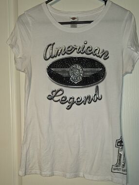 Harley-Davidson White Tee M Ladies GRAND PRAIRIE ,TX